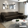 sofa góc L màu nâu da bóng