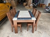 set bàn ăn gỗ mặt đá