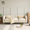 ghế sofa băng vải nhung trắng kem