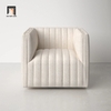 ghế sofa đơn vải nỉ trắng kem