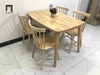 B2 Bộ bàn ăn màu gỗ tự nhiên 2-KH4-G18-B108 4 ghế 7 nan