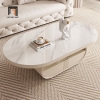 bàn sofa mặt đá oval sang trọng