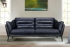 sofa văng da công nghiệp xanh đậm