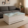 bàn sofa mặt kính giả đá