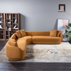 ghế sofa góc chữ L vải nhung cam