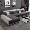 bộ ghế sofa góc hiện đại phối đen trắng