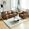 set ghế sofa da giả nâu