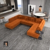 ghế sofa chữ U màu cam 3m2
