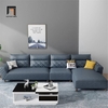 ghế sofa góc L da xám ghi