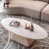 bàn sofa mặt đá oval