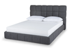 W2 Giường ngủ vải nỉ xám đậm GN111 Smoky chia ô múi xinh xắn