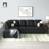 ghế sofa góc L da giả màu đen