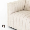 X2 Ghế sofa đơn vải nỉ trắng kem DT35 Brant trang trí shop tiệm