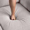 K3 Combo 2 ghế sofa xám trắng vải nỉ KT127 Fredel phòng khách đẹp