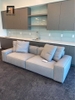 D1 Ghế sofa văng da giả màu xám BT18 Squaring 2m5 hiện đại