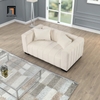 S4 Bộ ghế sofa phòng khách gia đình KT121 Peggy vải nỉ trắng kem