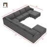 C3 Bộ ghế sofa chữ U xám lông chuột UT13 Anureet 3m1 giá rẻ