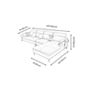 M2 Ghế sofa góc chữ L da giả xám đen GT121 Fontana 3m2 x 1m75