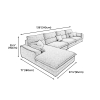 S2 Set ghế sofa góc nỉ 3m45 x 1m8 GT109 Vista phòng khách gia đình