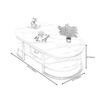 R2 Bàn sofa gia đình mặt đá trắng BSF16 Keen 1m x 50 2 tầng