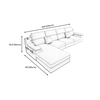 R3 Bộ ghế sofa góc vải nỉ bố GT217 Tobain 2m76 x 1m65 màu carrot