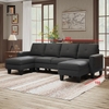 M2 Ghế sofa chữ U giá rẻ UT27 Eilean 2m6 vải bố xám đen