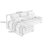 L3 Set ghế sofa góc L xinh xắn GT151 Fresno 3m x 1m8 gia đình lớn