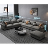A4 Bộ ghế sofa U căn hộ chung cư UT3 Hanna 3m2 vải nỉ xám