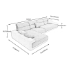 A1 Sofa góc L sang trọng GT88 Aparte 3m2 x 1m8 diện tích lớn