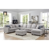 J1 Bộ ghế sofa U giá rẻ UT33 Marsala 3m4 vải bố xám trắng
