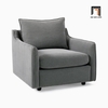 sofa đơn vải nỉ xám ngồi đọc sách