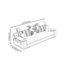 Q2 Bộ ghế sofa băng kèm đôn vuông BT296 Slopy dài 2m1 gật gù