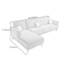 J2 Bộ ghế sofa góc chữ L giá rẻ GT126 Torre 2m5 x 1m45 vải nỉ bố
