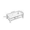 D3 Bàn sofa mặt đá ceramic đẹp BSF12 Cofinn chữ nhật 1m x 50