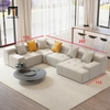 G1 Bộ ghế sofa U xám trắng vải nỉ UT7 Paden 2m4 giá rẻ