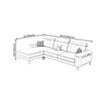 R3 Bộ ghế sofa góc L gật gù GT171 Sheridon 2m3 x 1m55 hiện đại