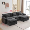Set ghế sofa chữ U vải nỉ xám than UT14 Holopeen 2m5 đẹp