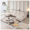 E3 Bộ ghế sofa chữ U giá rẻ UT30 Yushi 3m trắng kem vải nỉ