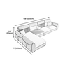B1 Bộ ghế sofa góc L gia đình 2m5 x 1m8 GT84 Hady vải nỉ bố