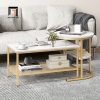 J3 Cặp 2 bàn sofa phòng khách giá rẻ BSF68 Javarrius mặt đá trắng