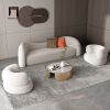 R3 Set ghế sofa cong xinh xắn KHQ103 Farlet bọc vải lông cừu mềm