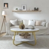 bàn sofa mặt đá 70 2 tầng
