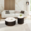 U1 Cặp 2 bàn sofa tròn mặt đá BSF58 Kaibito trang trí tiệm shop