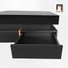 I2 Bàn sofa phòng khách mặt ván gỗ vuông 80 BSF96 Nataka màu đen