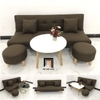 bộ ghế sofa giường nâu đậm 1m7