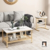 J3 Cặp 2 bàn sofa phòng khách giá rẻ BSF68 Javarrius mặt đá trắng