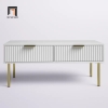 N2 Bàn sofa ván gỗ màu trắng BSF97 Bargem 1m phòng khách nhỏ