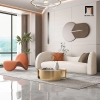 R3 Set ghế sofa cong xinh xắn KHQ103 Farlet bọc vải lông cừu mềm