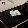 P1 Bàn sofa phòng khách đẹp BSF59 Tonasia 1m x 50 kính đen 2 tầng