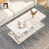 X2 Bàn sofa mặt đá trắng 2 tầng 1m BSF69 Kempst khung chân đẹp